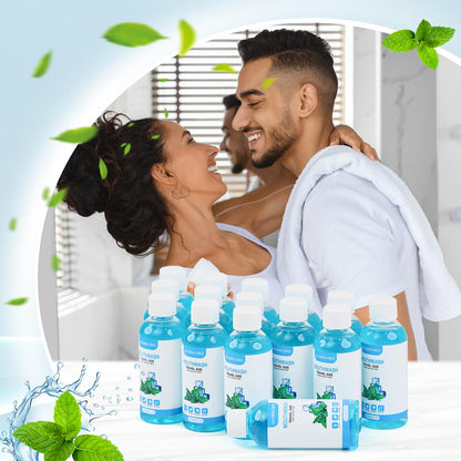 10 Pcs Travel Size Mouthwash – 80ml Mint Mini Bottles (Bulk Pack)