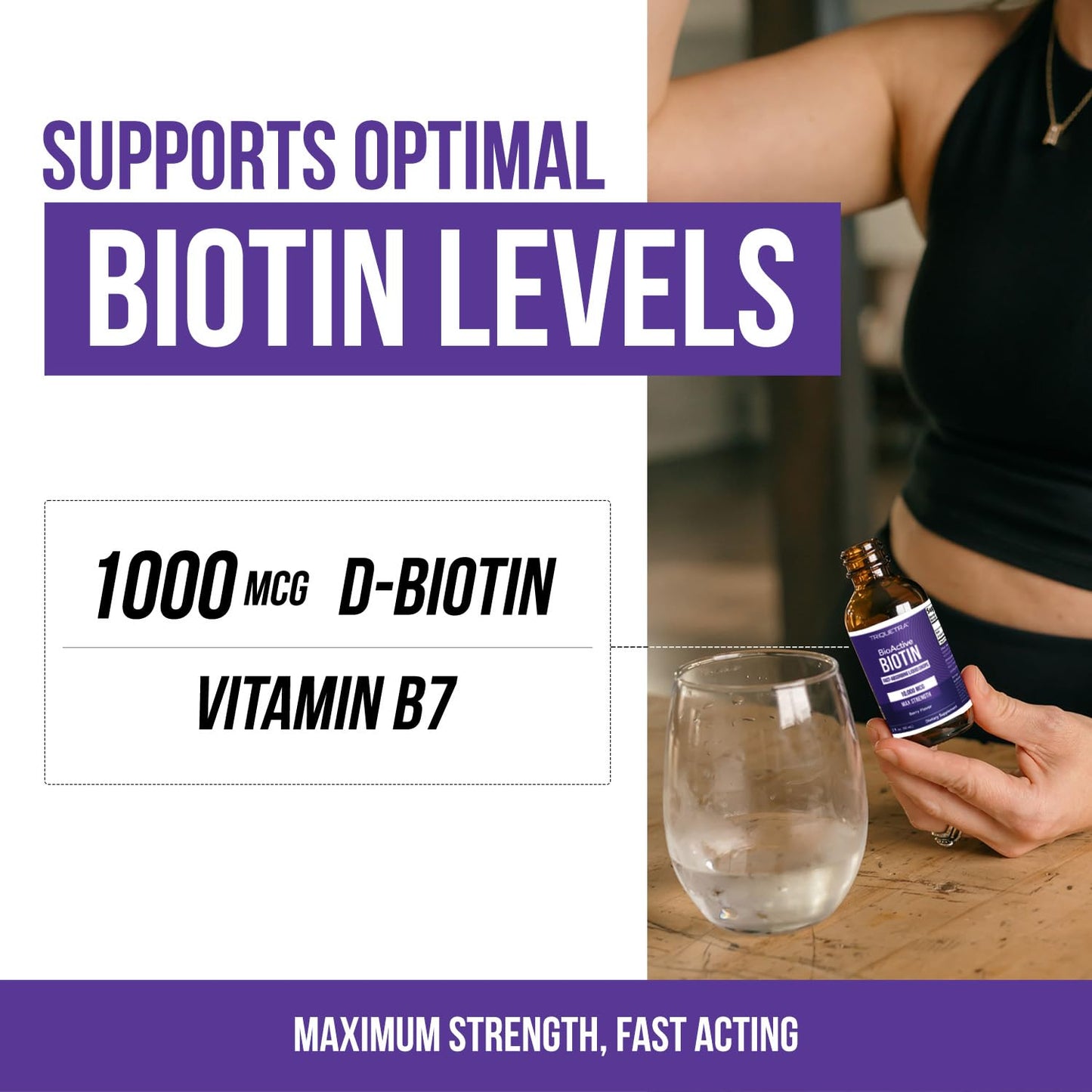 Triquetra Health Biotin Hair Support for Women – 10,000 mcg D-Biotin, Organic Berry Liquid