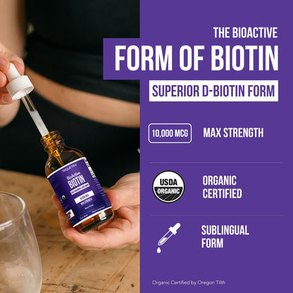 Triquetra Health Biotin Hair Support for Women – 10,000 mcg D-Biotin, Organic Berry Liquid