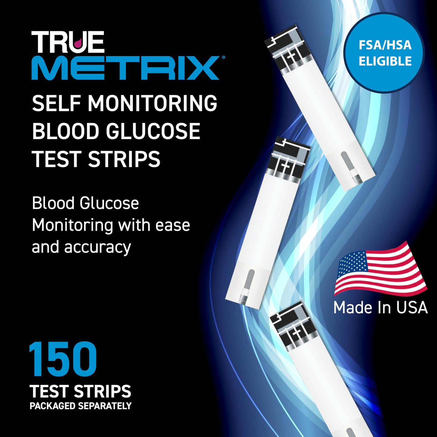 TRUE METRIX Test Strips – 150 Count (3 x 50) for TRUE METRIX Meters