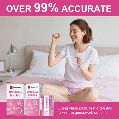 T TESTAHEAD Pregnancy Test Strips – 50 Count, High Sensitivity Home Test for Early Detection