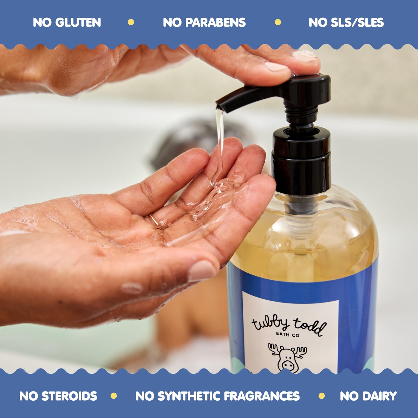 TUBBY TODD Essentials Baby Bath Gift Set - 8.5oz Hair+Body Wash, 8.5oz Bubble Bath & 3.5oz All Over Ointment