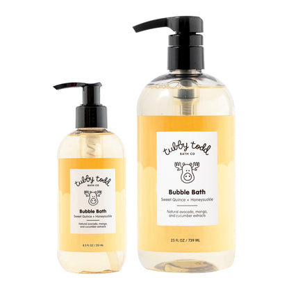 Tubby Todd Bubble Bath for Kids & Babies – Hypoallergenic, Non-Irritating (2 Pack) Sweet Quince & Honeysuckle