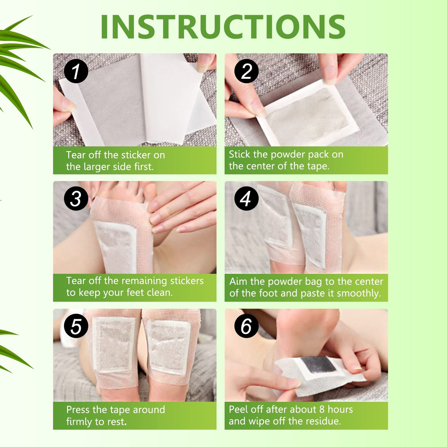 Tudiqe 50PCS Ginger Bamboo Vinegar Foot Pads – Sleep & Deep Cleansing Patches