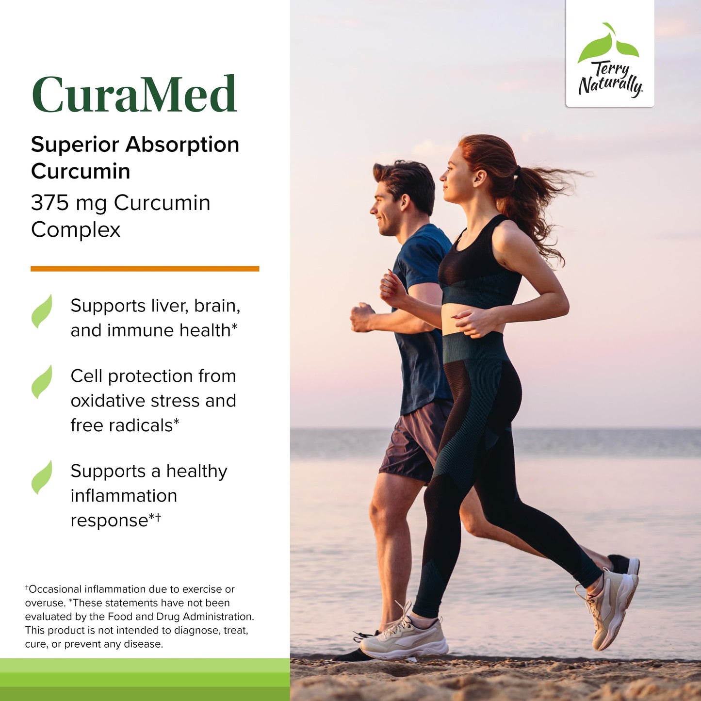 Terry Naturally CuraMed 375mg – Antioxidant Curcumin with Turmeric Oil | Brain & Immune Support | 60 Softgels (Pack of 2)