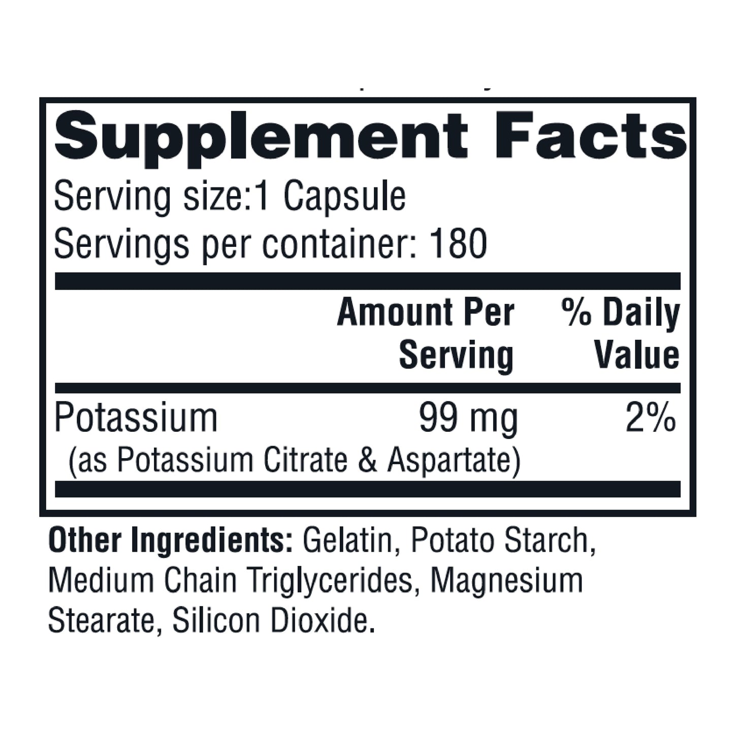 Twinlab Potassium Caps - Electrolyte Support for Heart & Muscle Health (180 Capsules, Pack of 2)