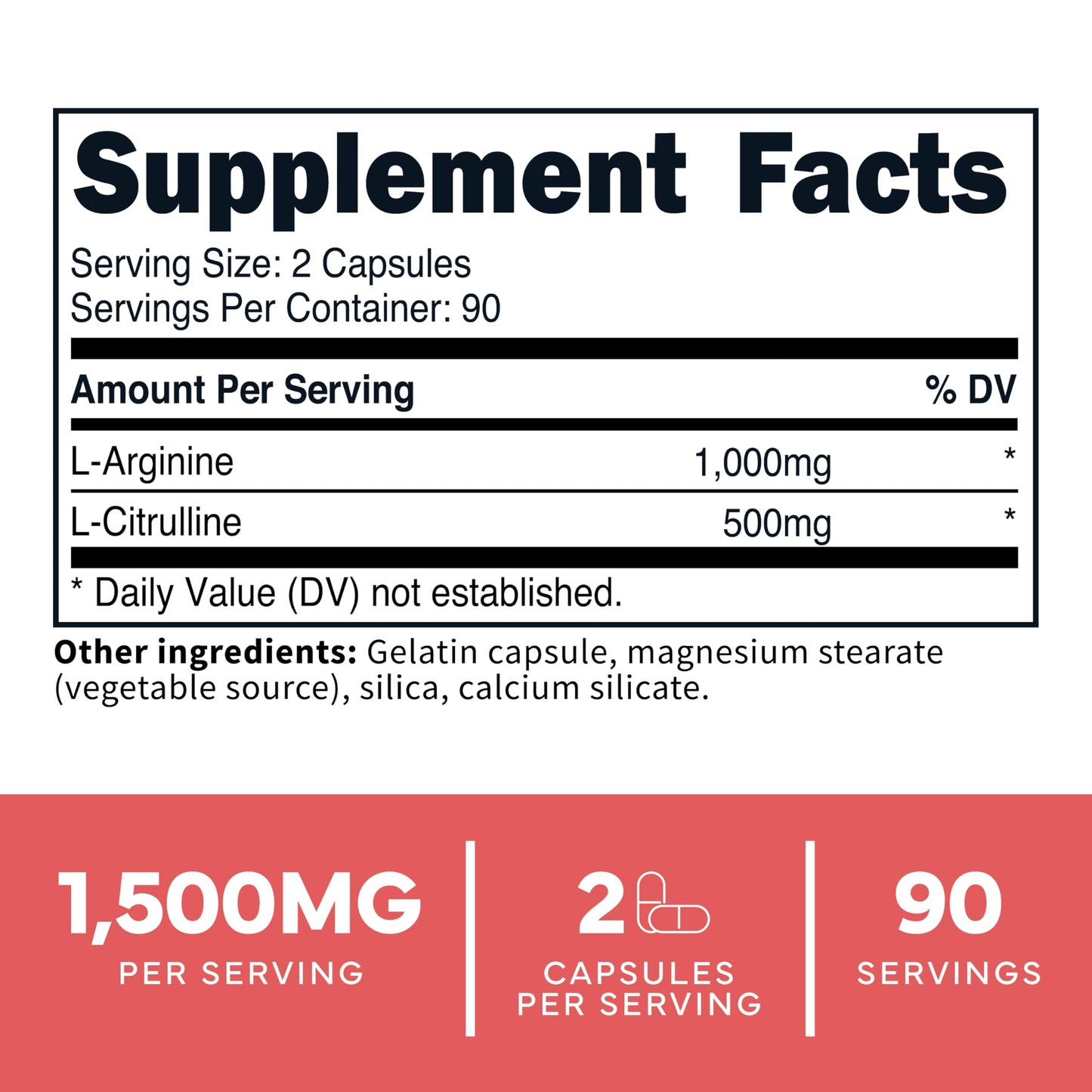 Type Zero L-Arginine + L-Citrulline Supplement (1500mg) – Nitric Oxide Booster | 180 Capsules, 90 Servings
