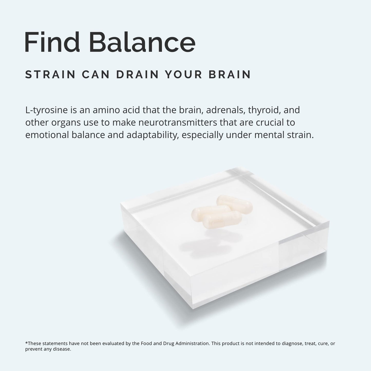 Dr Amen BrainMD Tyrosine - 120 Capsules for Focus, Clarity & Alertness - Gluten Free - 60 Servings