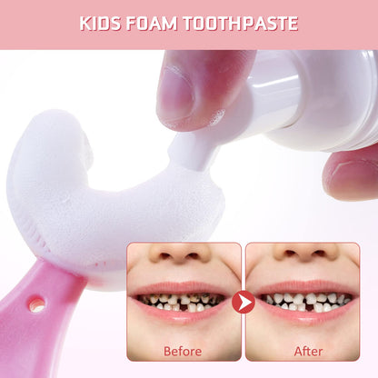 Kids Foam Toothpaste with Fruit Flavor - Anti-Cavity Formula (2x60ml)