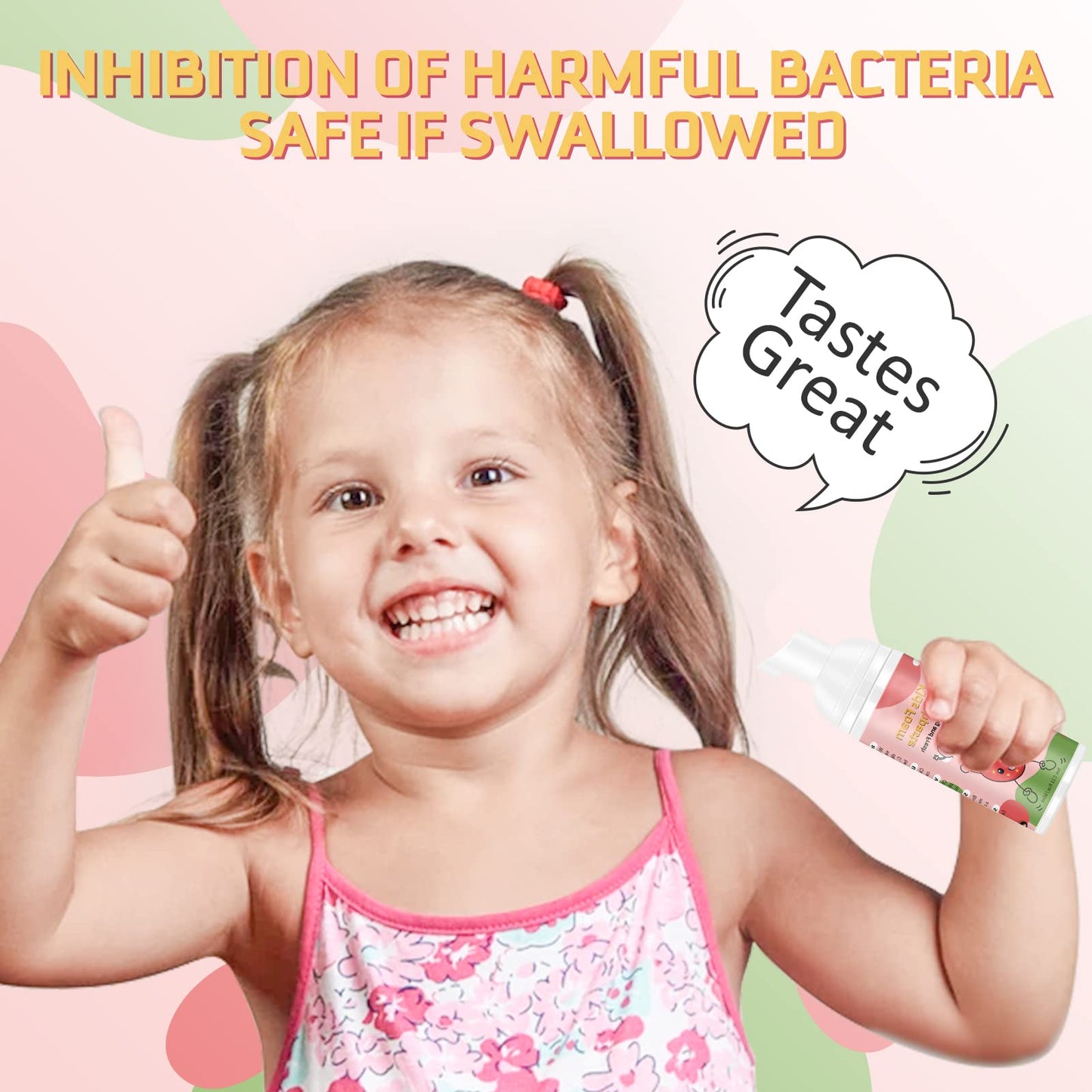 Kids Foam Toothpaste 3+ - Fluoride-Free, Fruity Flavor
