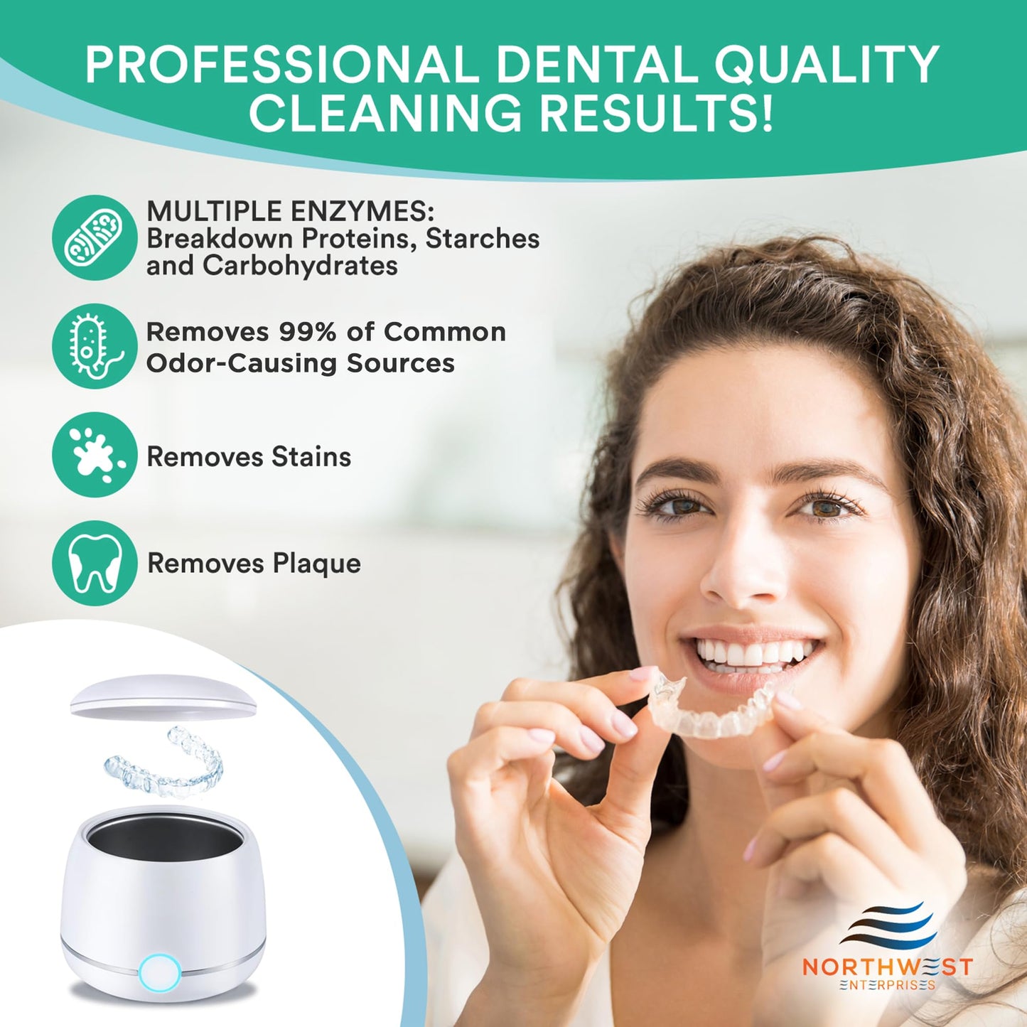 Ultrasonic Retainer Cleaner Solution Concentrate – Mint, 16 oz | Invisalign & Mouthguard Cleaner