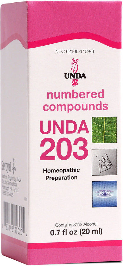 UNDA 203 Numbered Compounds | Homeopathic Preparation | 0.7 fl. oz.