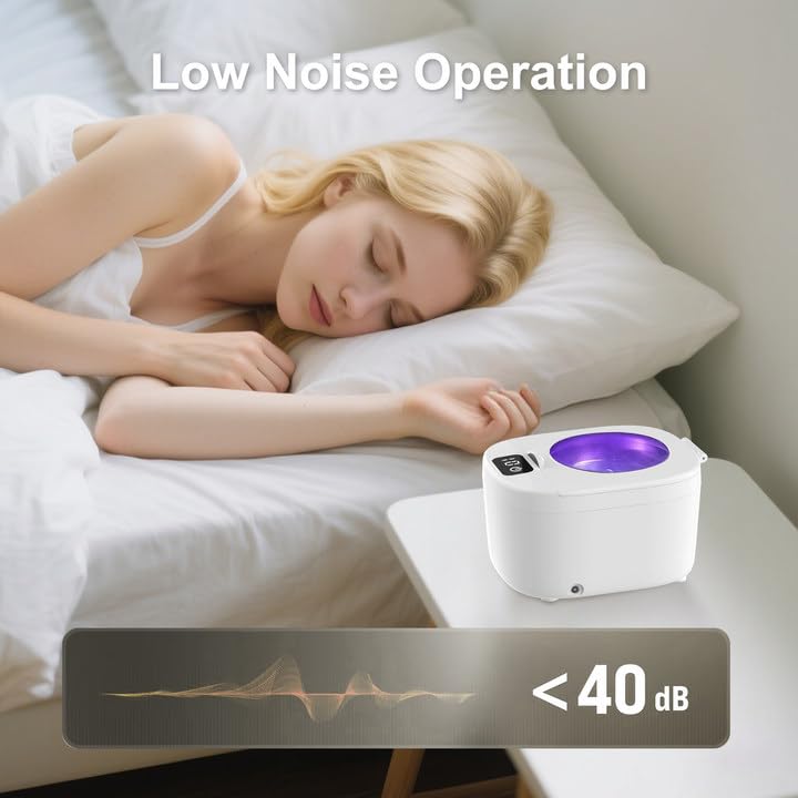 UNICHERRY Ultrasonic Retainer Cleaner – 45kHz for Dentures & Aligners