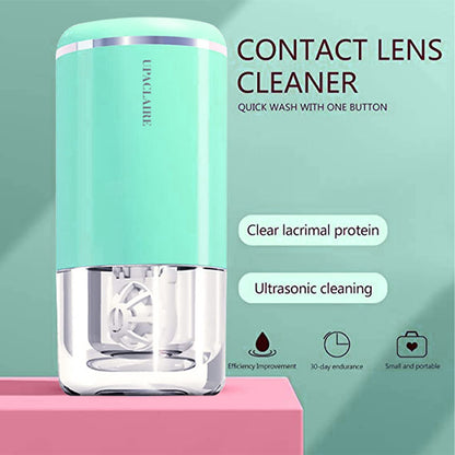 UpaClaire Ultrasonic Contact Lens Cleaner – Intelligent Cleaning Machine for Soft & RGP Lenses (Green)