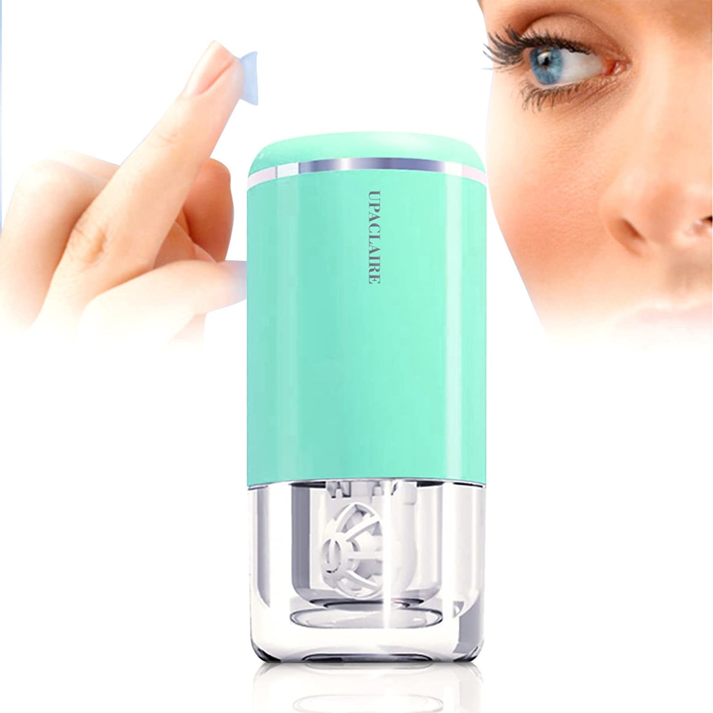 UpaClaire Ultrasonic Contact Lens Cleaner – Intelligent Cleaning Machine for Soft & RGP Lenses (Green)