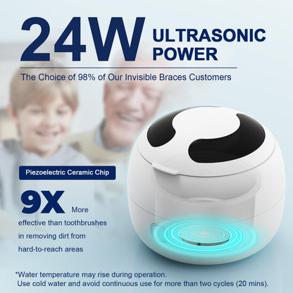 Upgraded Ultrasonic Retainer Cleaner - 45kHz Cleaning Machine with 200ml Pod