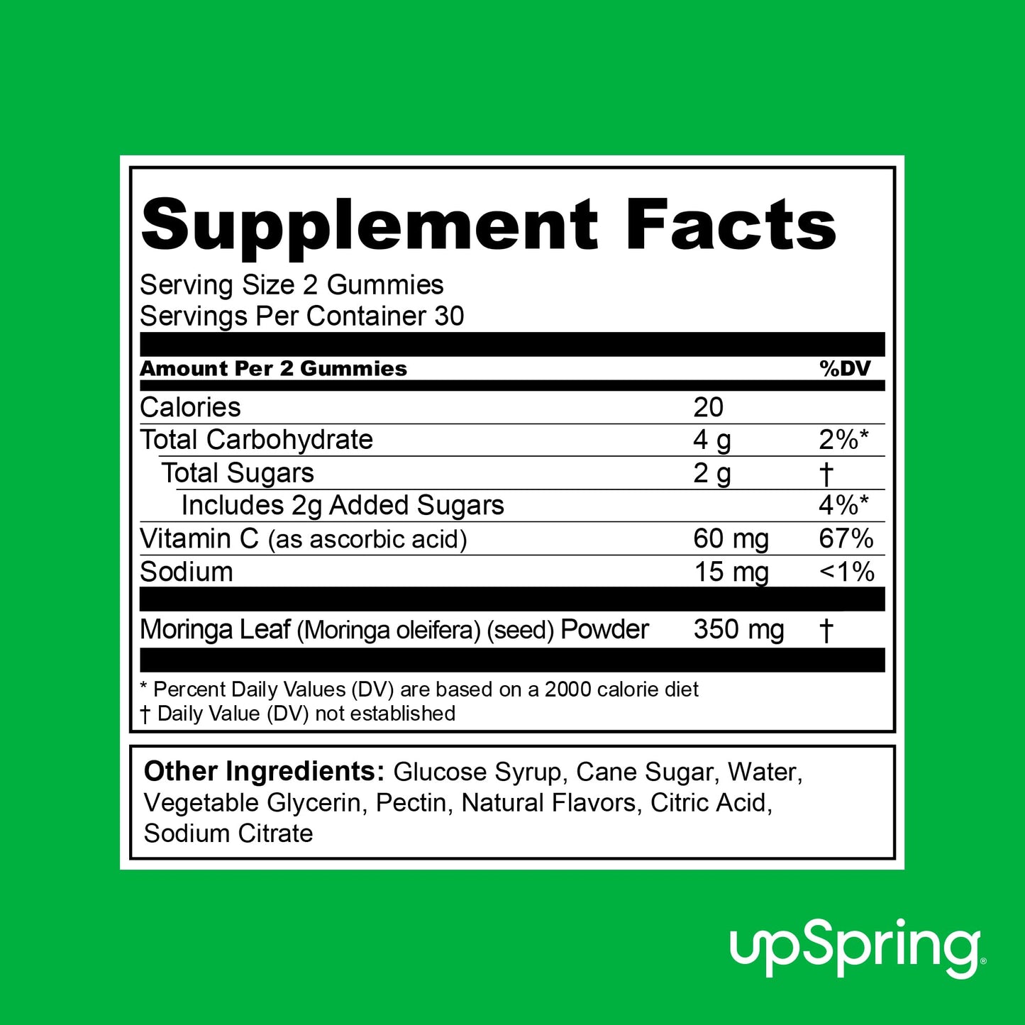 UpSpring Milkflow Moringa Gummies - Natural Breastfeeding Support (Vegan, Green Apple)
