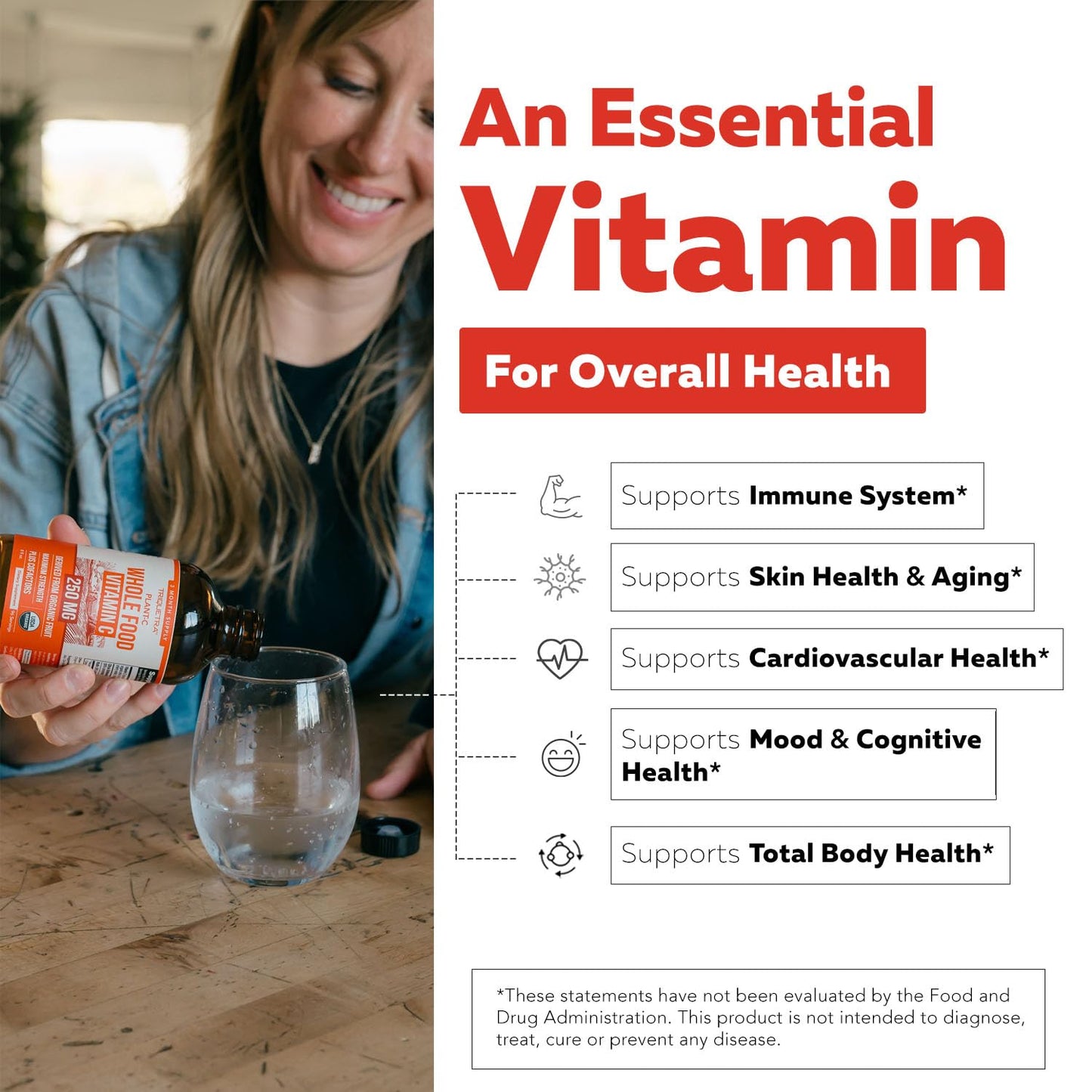Organic Vitamin C Liquid 250 mg – Whole Food Vitamin C with Citrus Bioflavonoids & Rutin | Immune Support