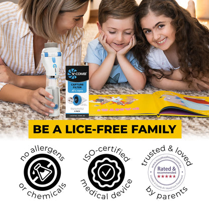 V-COMB A1 Rechargeable Chemical-Free Lice Removal Electric Comb | All Hair Types