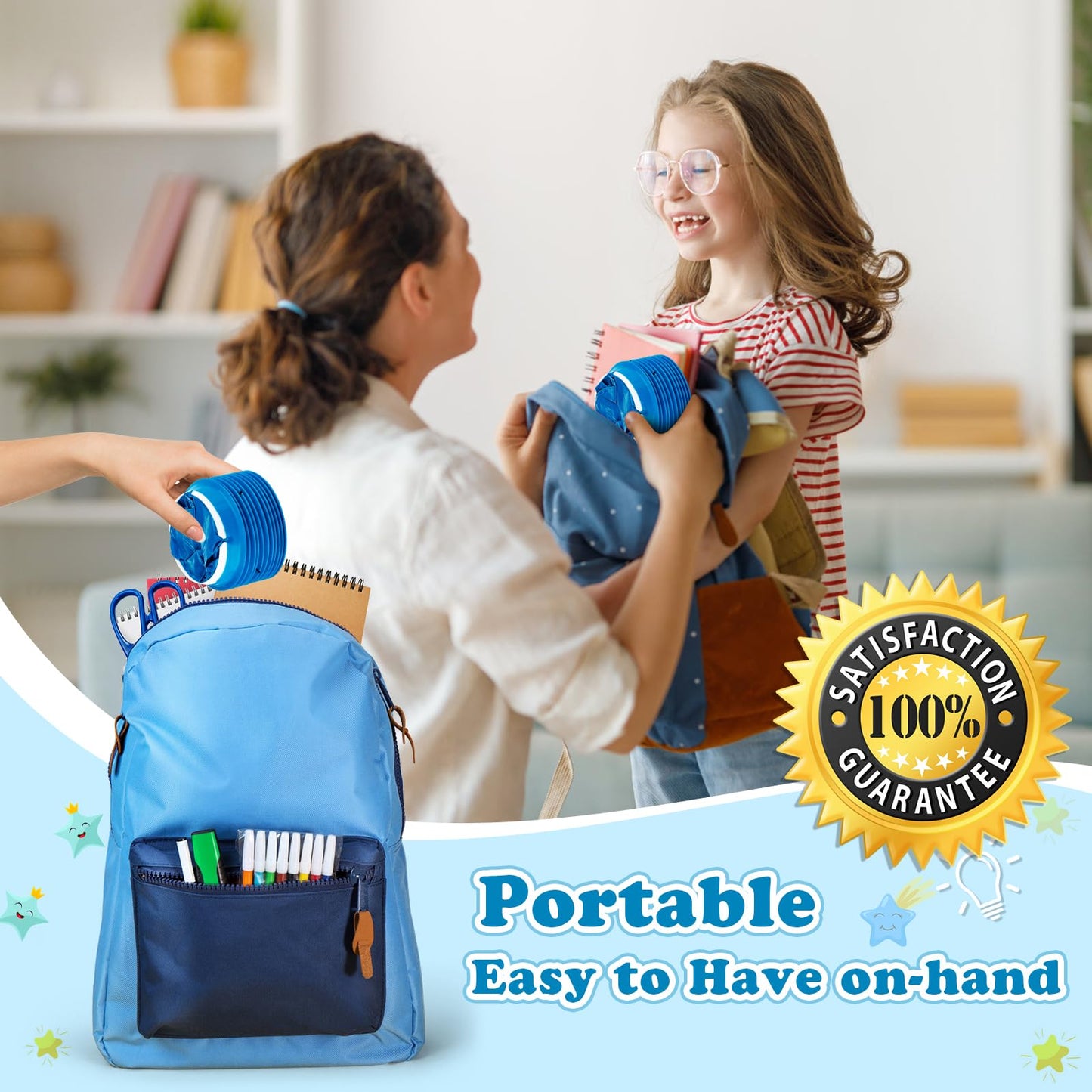 Valchoose 25 Pack Kids Throw Up Bags 800ml - No-Leak, Hospital-Grade (Blue)