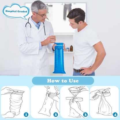 Valchoose 60 Pack Kids Barf Bags (800ml) – Leak-Proof Emesis Bags for Travel, Motion Sickness – Blue