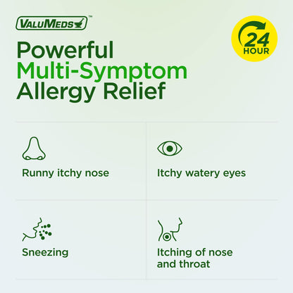 ValuMeds 24-Hour Allergy Medicine Cetirizine HCl 10mg Caplets | Non-Drowsy, 300 Count