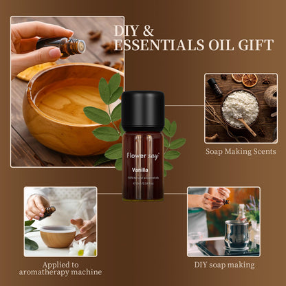 Vanilla Essential Oil 100% Pure, Natural Oleoresin – Sweet Aromatherapy Scent for Diffuser, Massage, Skincare, DIY, Relaxation – 10ml