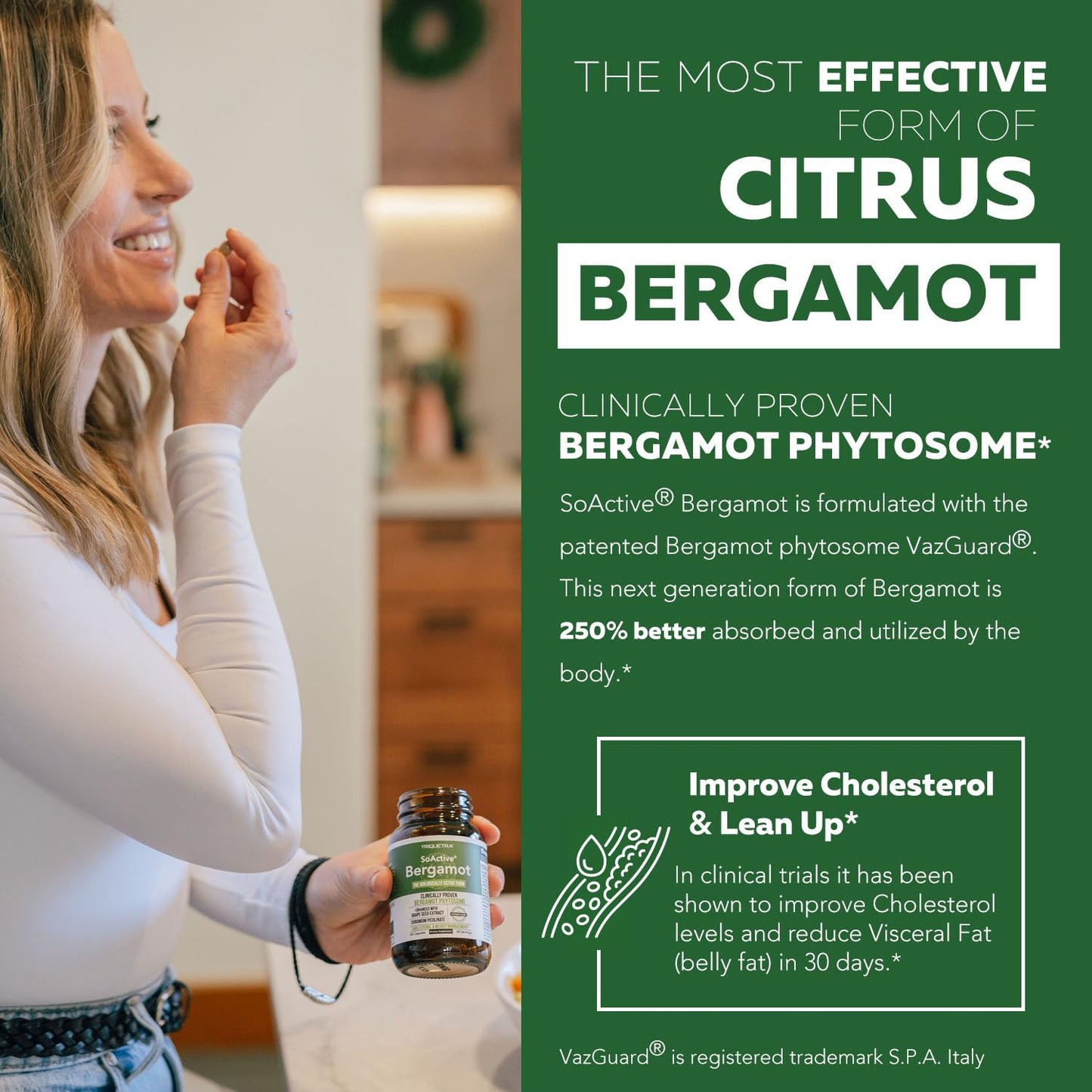 SoActive Bergamot 2.5X More Effective | Clinically Validated Citrus Bergamot Phytosome (60 Capsules)