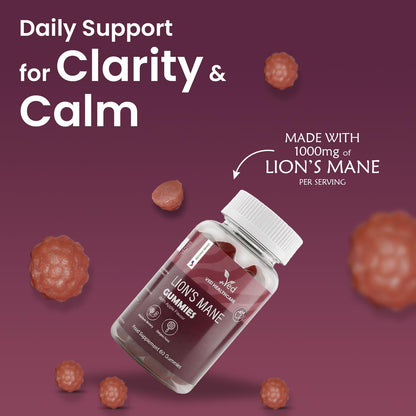 Ved Lion's Mane Gummies 1000mg – Apple Flavour | Vegan Brain Health 60 Gummies