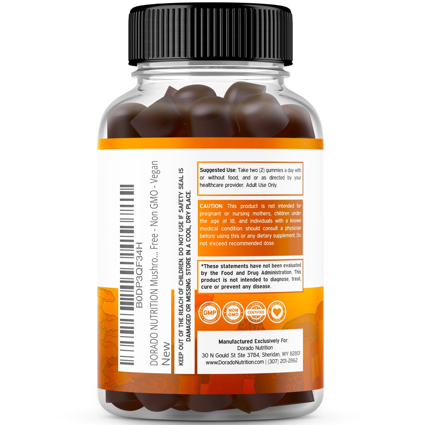 Mushroom Gummies 2500mg - 10-in-1 Focus & Brain Supplement | 120 Gummies (Pack of 2) | Vegan, USA Made