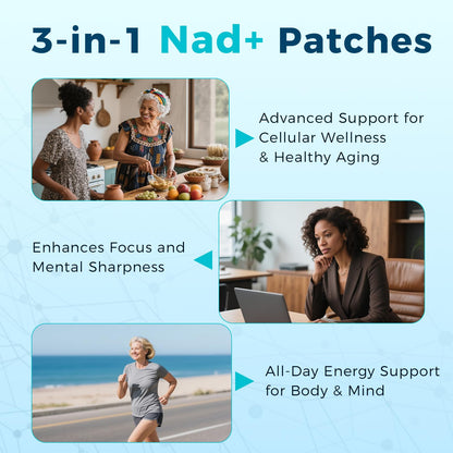 Velzara NAD+ Patches – Comfortable All-Day Wear, Vegan, Water-Resistant (30 Patches)
