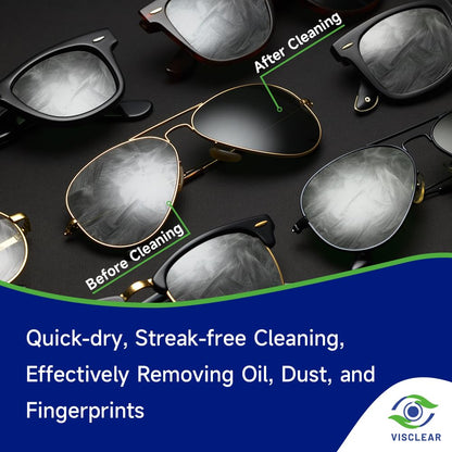 VisClear Eyeglasses Cleaner Wipes – 100 Count, Streak-Free & Safe for Prescription Lenses