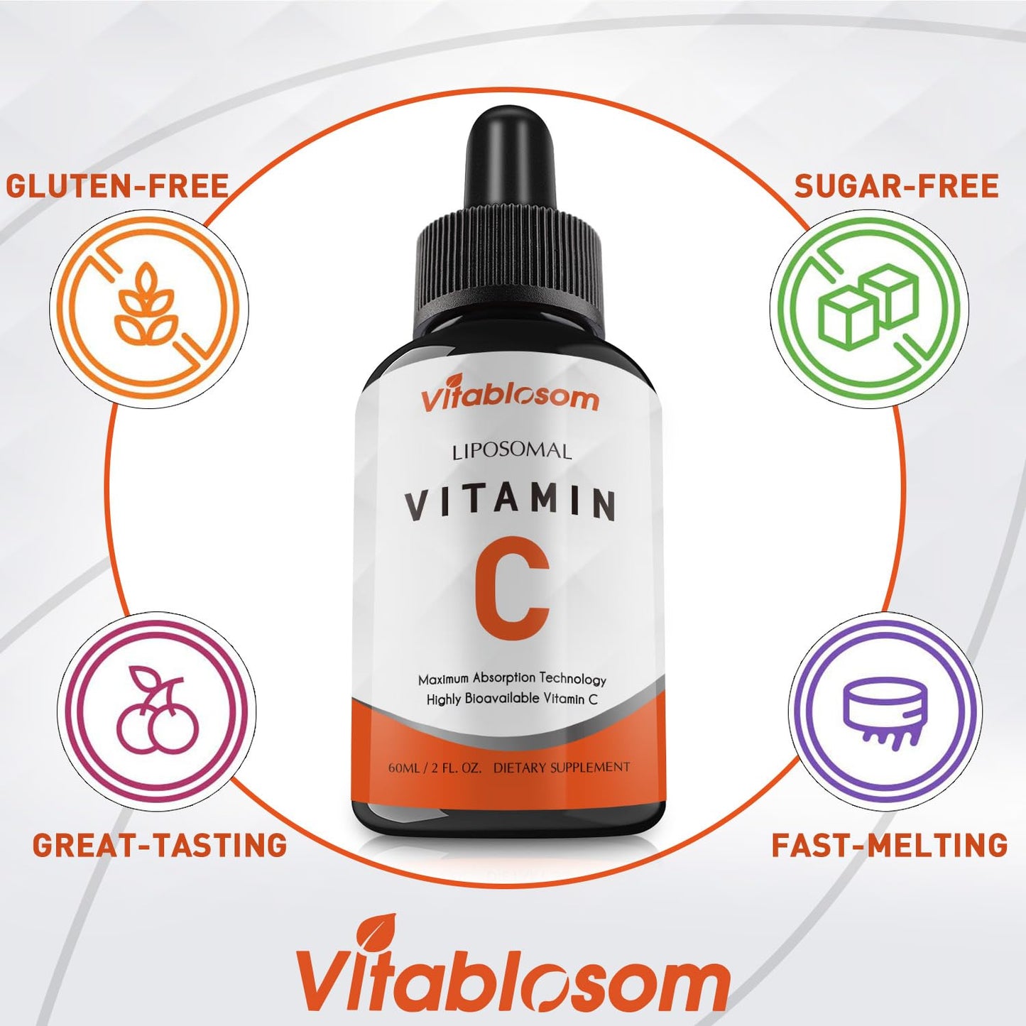 Vitablosom Liposomal Vitamin C 2000mg Liquid - High Absorption Immune Support - 60ML (2 Bottles)
