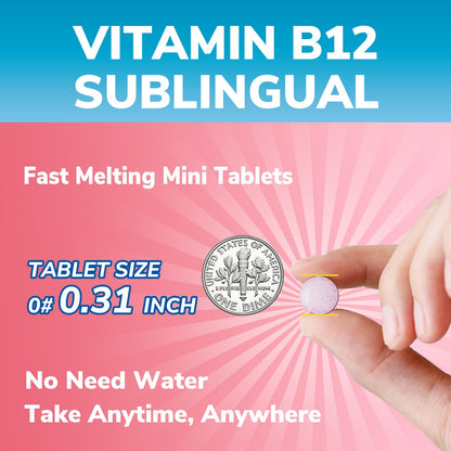 Vitalibre B12 Sublingual 5000 mcg – Vegan Methylcobalamin, Energy