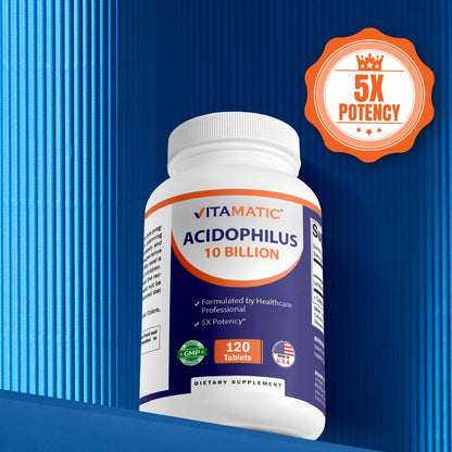 Vitamatic Probiotic 240 Tablets – 10B CFU Acidophilus, 5X Potency