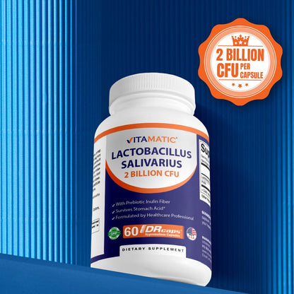 Vitamatic Lactobacillus Salivarius 2 Billion per DR Capsule – 60 Count