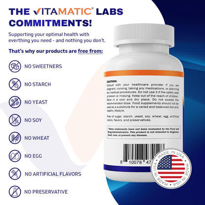 Vitamatic TMG 1000mg – Trimethylglycine (Betaine Anhydrous) – 120 Tablets, 2 Bottles – Non-GMO & Gluten Free