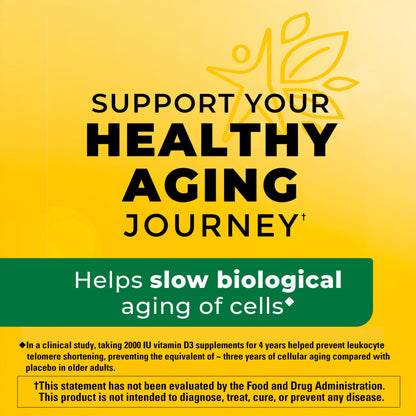 Nature Made Vitamin D3 2000 IU Softgels — Immune, Bone & Muscle Support | 250 Softgels