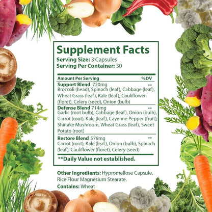 Just Ripe Nutrition Fruits and Veggies Supplement – 90 Fruit and 90 Vegetable Capsules (4 Pack) | Whole Food Superfood