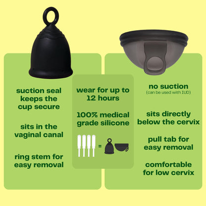 Viv for Your V Large Premium Menstrual Cup – Ring Stem, 12-Hour Leak-Free Wear