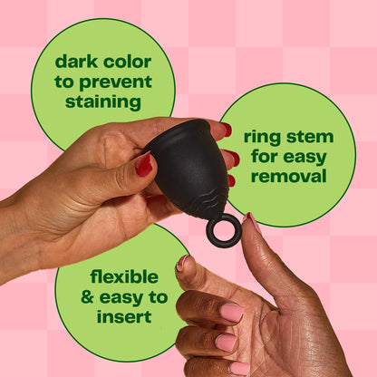 Viv for Your V Large Premium Menstrual Cup – Ring Stem, 12-Hour Leak-Free Wear