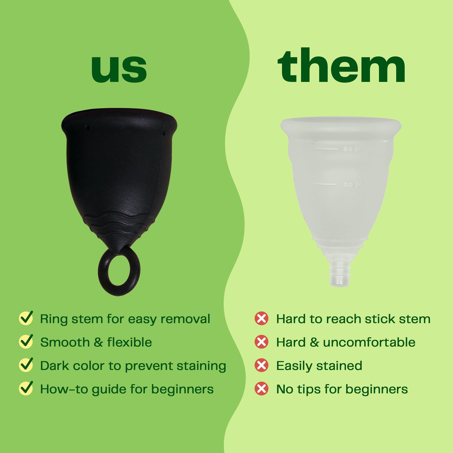 Viv for Your V Extra Small Menstrual Cup – Petite Ring-Stem Reusable Silicone