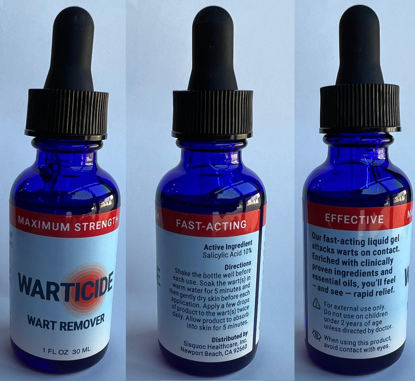 Warticide Liquid Wart Remover – 10% Salicylic Acid with Tea Tree & Cedar Leaf Oil | Made in USA | 1 Fl Oz Dropper