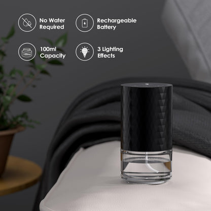 Waterless Diffuser 100mL – Battery-Operated Nebulizer, 3 Mist Settings, 4 Timers, Ice Blue AN5