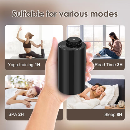 Waterless Diffuser for Essential Oils Nebulizer – 7-Color LED, Battery Powered Mini Diffuser (Black)