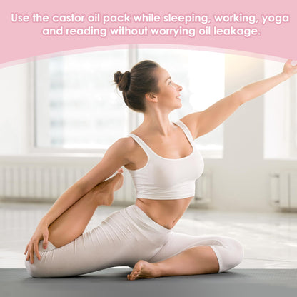 Wegreeco Castor Oil Pack Wrap - Reusable Castor Oil Packs for Liver & Stomach | Anti-Leak & Adjustable