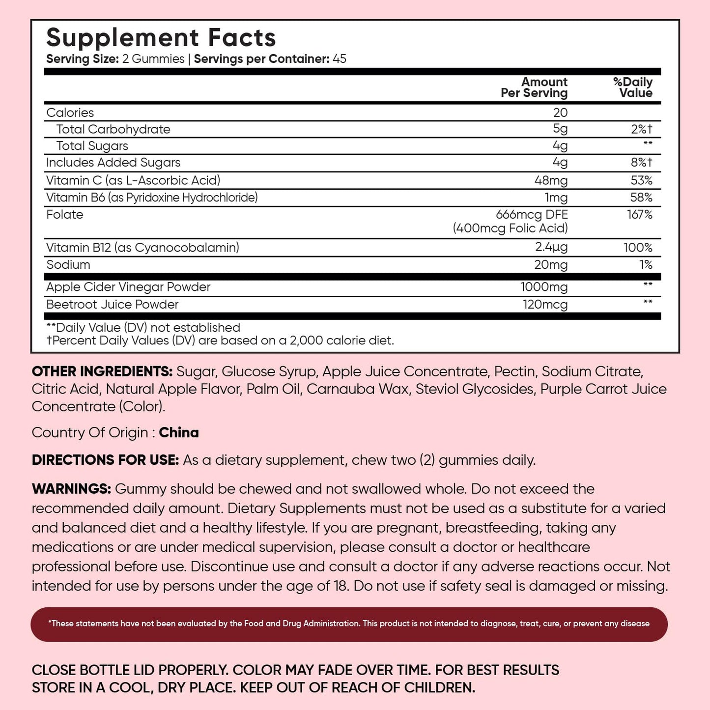 WeightWorld Apple Cider Vinegar Gummies with The Mother 1000mg – 90 Gummies