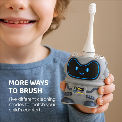 Well Before Ultrasonic Kid's U-Shaped Toothbrush – IPX7, 5 Modes (Spaceman, Blue)