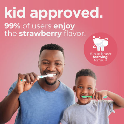 Wellnesse Kids Hydroxyapatite Toothpaste with Xylitol - Fluoride-Free Strawberry Flavor, 4 oz (Pack of 3) | Vegan & Sensory-Friendly