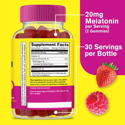 WellYeah Melatonin Gummies 20mg (2 Pack) – Sleep Support, 60 Count, Vegan